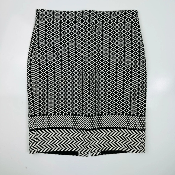 J. Crew White Chevron Straight Skirt Size 0 - Picture 3 of 10